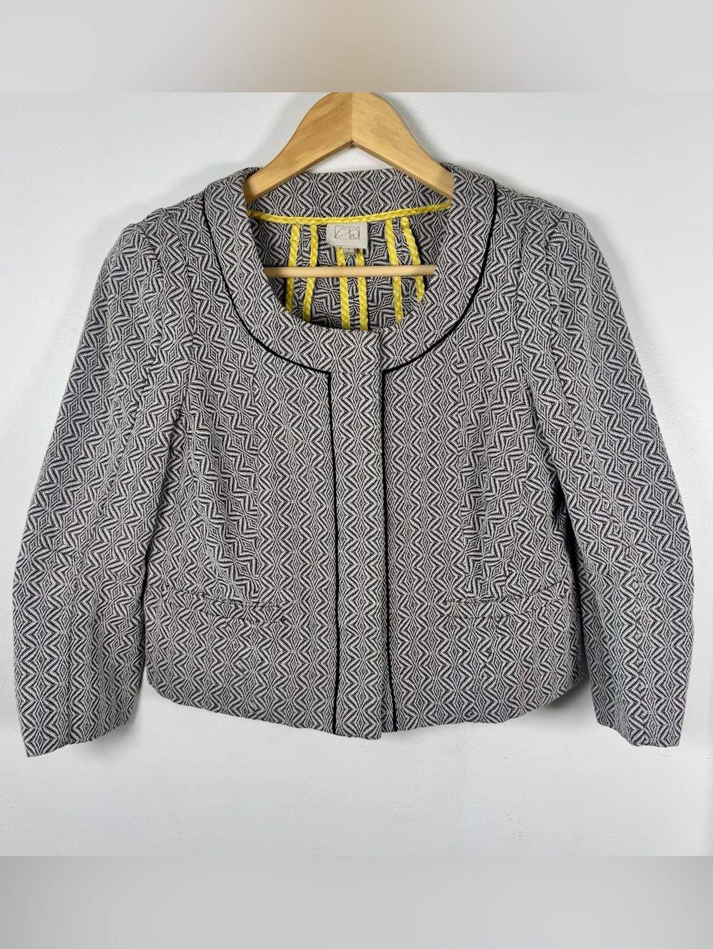 Coquille for Anthropologie "Eyes for You" Cropped Jacket Women’s Size 2 Retro